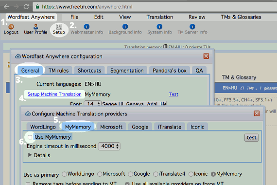 Képernyőkép a Machine Translation (MT) letiltásáról